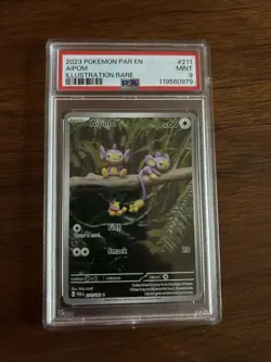 Pokemon Aipom TCG Paradox Rift Holo Card 211/182 PSA9 Illustration Rare - Image 1