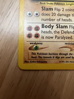 Pokemon Onix 3/18 Southern Islands Promo Card Rare MP - Image 4