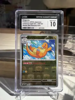 CGC 10 Gem Mint Dragonite 149/165 Pokemon Card 151 Master Ball 2023 Japanese - Image 1