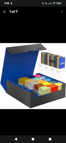 AFIING Trading Card Storage Box, MTG Deck Box with 48 Dividers & Supporters - Image 1
