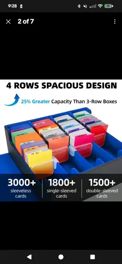 AFIING Trading Card Storage Box, MTG Deck Box with 48 Dividers & Supporters - Image 2