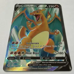 Pokemon TCG Charizard v Full Art Ultra Rare Card SWSH Brilliant Stars 153/172 - Image 2