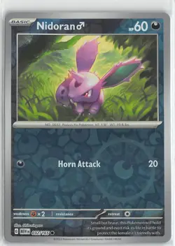 Pokemon TCG Scarlet & Violet 151 MEW Reverse Foil Common #032/165 Nidoran (M) - Image 1