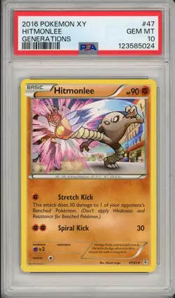 2016 Pokemon XY Generations Hitmonlee #47 PSA 10 Pop 5 - Image 1