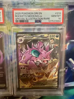 Pokemon Team Rocket's Nidoking EX 233 SIR Destined Rivals PSA 10 Gem Mint - Image 1