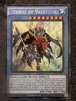 Yugioh Nekroz of Valkyrus THSF-EN017 Secret Rare 1st Edition NM - Image 1