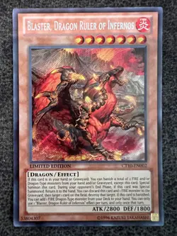 Yugioh Blaster, Dragon Ruler of Infernos CT10-EN002 Secret Rare Limited Ed NM - Image 1