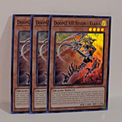 Yugioh! 3x DoomZ VII Seven - Elara DOOD-EN010 Super Rare 1st Ed NM - Image 2