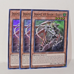 Yugioh! 3x DoomZ VII Seven - Elara DOOD-EN010 Super Rare 1st Ed NM - Image 3