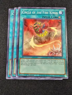 Yugioh - 3x Circle of the Fire Kings SR14-EN027 1st Edition Common NM - Image 1