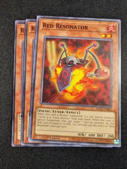 Yugioh - 3x Red Resonator SDCK-EN007 1st Edition Common NM - Image 1