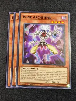 Yugioh - 3x Bone Archfiend SDCK-EN003 1st Edition Common NM - Image 1