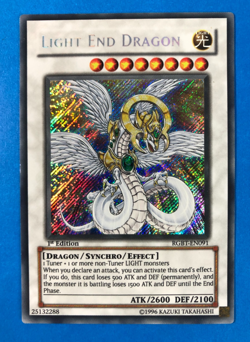 Yugioh Light End Dragon LP/NM 1st Edition Secret Rare RGBT-EN091 - Image 1