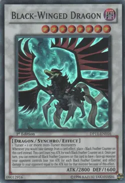 Yugioh! LP Black-Winged Dragon - DP11-EN016 - Super Rare - 1st Edition Lightly P - Image 1