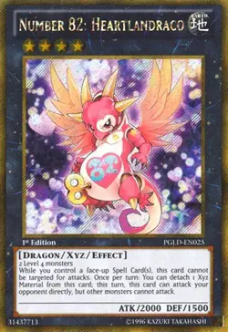Yugioh! LP Number 82: Heartlandraco - PGLD-EN025 - Gold Secret Rare - 1st Editio - Image 1