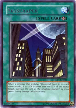 Yugioh! LP Skyscraper - DP1-EN021 - Rare - Unlimited Edition Lightly Played, Eng - Image 1