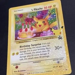 Birthday Pikachu Pokemon Trading Card #24 Celebrations Classic Collection - Image 4