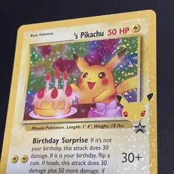 Birthday Pikachu Pokemon Trading Card #24 Celebrations Classic Collection - Image 5