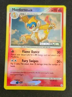 MONFERNO - 56/130 -REVERSE STAMPED - DIAMOND AND PEARL - UNCOMMON - POKEMON CARD - Image 1