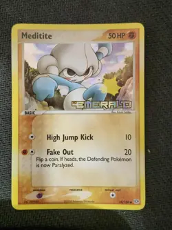 MEDITITE - 55/106 - EX EMERALD - COMMON - POKEMON CARD - STAMPED - Image 1