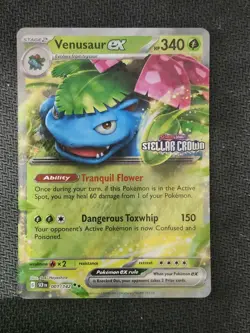 VENUSAUR EX - 001/142 - STELLAR CROWN - DOUBLE RARE - POKEMON CARD - STAMPED - Image 1