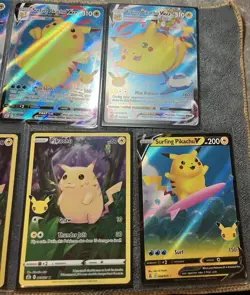 Pokemon 25Th Anniversary Celebrations ￼Flying Pikachu VMAX V Card Collection Set - Image 2