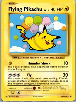 Flying Pikachu 110/108 Non Holo XY - Evolutions - Pokemon Card - NM - Image 1