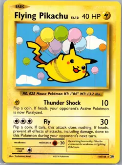 Flying Pikachu 110/108 Non Holo XY - Evolutions - Pokemon Card - NM - Image 1