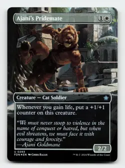 Ajani's Pridemate (Borderless) Foil Foundations Magic The Gathering Card - Image 1