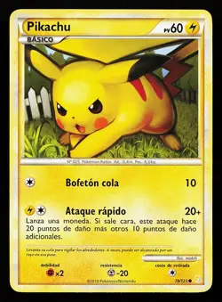 Pikachu 78/123 Common HeartGold SoulSilver Pokemon Card - Image 1