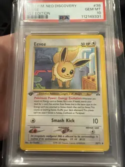 Pokemon Eevee Card 38/75 1st Edition Neo Discovery PSA 10 - Image 3