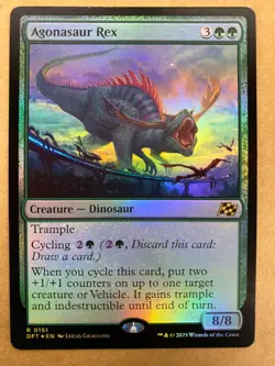 MTG 1x FOIL Agonasaur Rex # 151 Aetherdrift Magic the Gathering Card x1 NM - Image 1