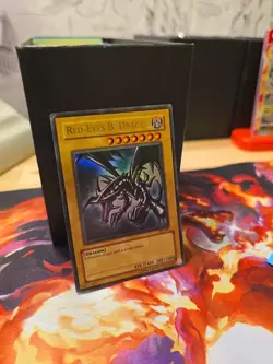 1996 Yu-Gi-Oh YuGiOh Holo Card Red-Eyes Black Dragon SDJ-001 English Artwork 3 - Image 1