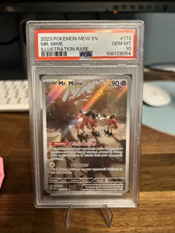 Pokemon TCG Mr. Mime Scarlet & Violet Holo Illustration Card 179/165 PSA 10 - Image 1