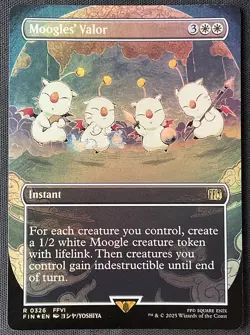 MTG FINAL FANTASY #326 Moogles' Valor (Borderless) FOIL NM - Image 1