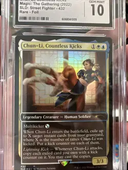 CHUN-LI COUNTLESS KICKS Secret Lair Foil Street Fighter CGC 10 MTG - Image 3