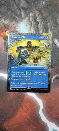 Force Of Will (Borderless Alternate) - Dominaria Remastered - NM - Image 1