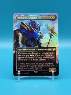 Hashaton, Scarab’s Fist (Borderless) - Commander: Aetherdrift (DFT) - FOIL - NM - Image 1