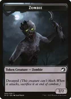 1x Zombie Token (decayed) - NM - Midnight Hunt - SPARROW MAGIC - Image 1