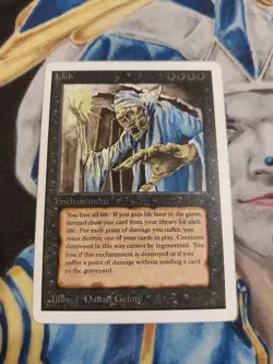 Lich MTG Unlimited Rare Black Enchantment Moderately Played x1 GG1 - Image 1
