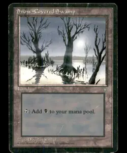 MTG Snow-Covered Swamp LP Light Play Ice Age [3279] - Image 1
