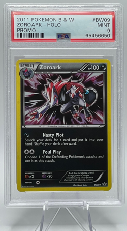 2011 POKEMON BLACK & WHITE PROMO #BW09 ZOROARK-HOLO PROMO-VICTINI BOX PSA 9 MINT - Image 1