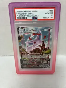 Pokemon Espeon VMAX TCG Secret Rare Alt Art 270/264 Fusion Strike 2021 PSA 10 - Image 1