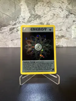 Rainbow Energy 1st Edition Holo 17/82 Team Rocket Holo Pokemon TCG NM+ - Image 1