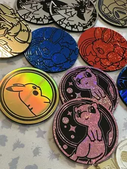 Pokemon TCG Lot Of 36 Coins + Metal Dice, Charizard UPC Metal Coins, etc. - Image 3