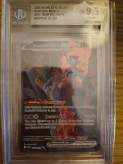 Graded 9.5 Team Rocket's Mewtwo SIR #231 2025 Destined Rivals Pokemon Gem Mint - Image 1