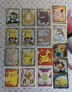 Pokemon 1999 Merlin Collections & Artbox, Lot of 17 Stickers, NM - Image 1