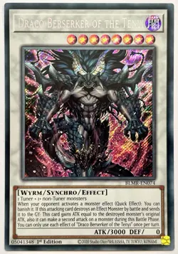 BLMR-EN074 Draco Berserker of the Tenyi - Secret Rare 1st Ed Near Mint YuGiOh - Image 1