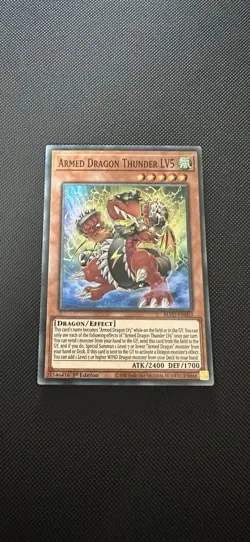 Armed Dragon Thunder LV5 BLVO-EN003 Super Rare Yu-Gi-Oh Card 1st Edition New - Image 1
