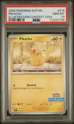 Pokemon TCG Pikachu SVP 214 PSA 10 Illustration Contest Promo 2024 English Card - Image 1